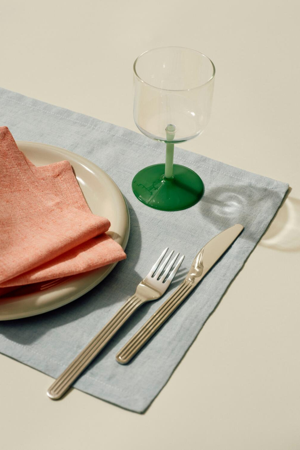 Tint vinglas, klar/grøn - 2 stk